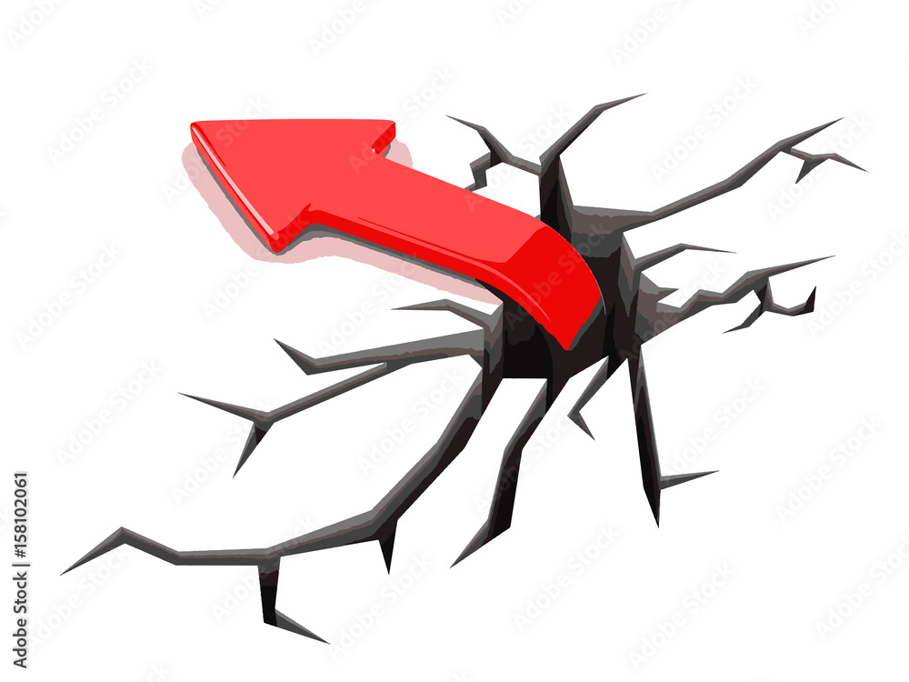 Poster arrow up. image with clipping path