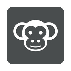 Icono plano mono en cuadrado gris