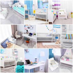 Ideas for child's room interior. Collage of creative designs