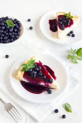Cheesecake with blueberries