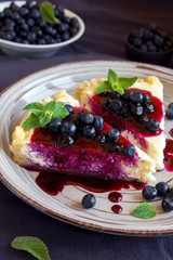Cheesecake with blueberries