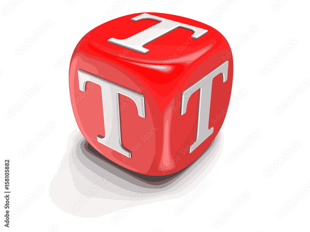 Poster dices with letter t. image with clipping path