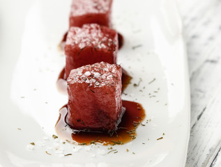 Red tuna sashimi.