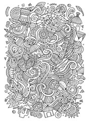 Cartoon cute doodles Africa illustration