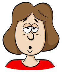 Porträt einer erschöpften Cartoon Frau