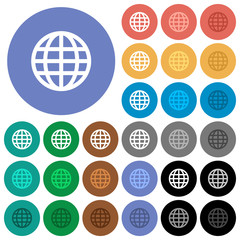 Globe round flat multi colored icons