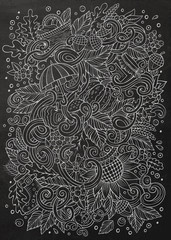 Cartoon cute doodles hand drawn autumn illustration