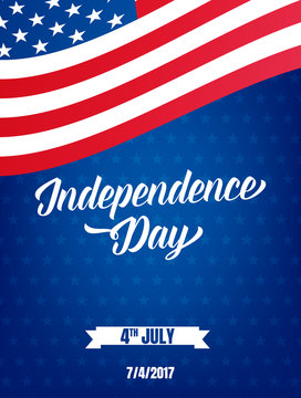 USA Independence Day poster. Fourth of July holiday event banner. 4th of July holiday