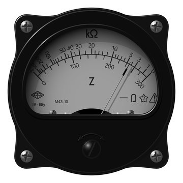 The ohmmeter. Device for measuring electrical resistance.