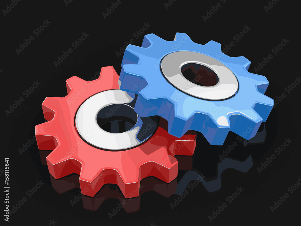 Poster cogwheels. image with clipping path