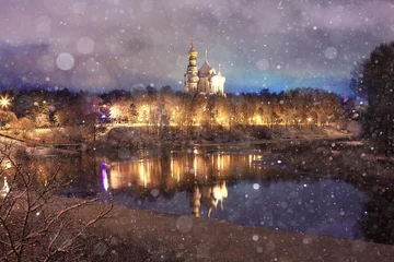 Deurstickers nacht stadsgezicht Rusland © kichigin19