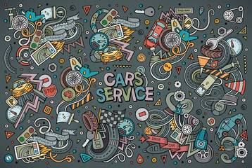 Naklejka premium Vector cartoon set of Automobile designs