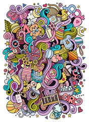 Cartoon cute doodles hand drawn Baby illustration