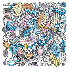 Cartoon cute doodles Bathroom illustration