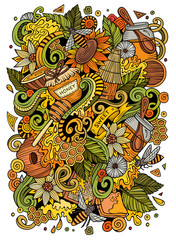 Cartoon cute doodles Honey illustration