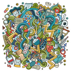 Cartoon cute doodles hand drawn Medical illustration