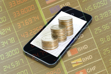 The concept of foreign exchange trading through the technology of mobile phones, smart phones.	