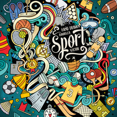 Cartoon cute doodles hand drawn Sport illustration