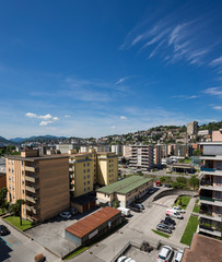 Detail of ticino suburbs.  Pulic housing