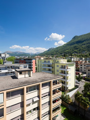 Detail of ticino suburbs.  Pulic housing