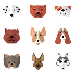 dogs icons set