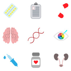 medicine flat icon set