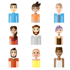 people flat icon set