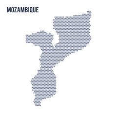 Vector hexagon map of Mozambique on a white background