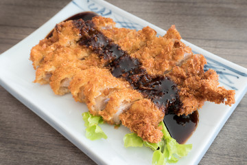 Pork Cutlet Tonkatsu with sauce
