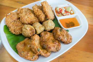 Deep Fried Chicken Roll and Fried Fish Cakes are appetizer menu