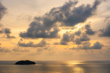 Sunset with beautiful clouds on Koh Chang, Thailand.