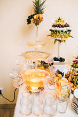 Tiered bowl with lemonade