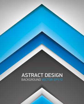 Abstract volume background. Blue and gray stripes, cover for project presentation, vector design