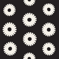 Vector seamless sunburst shapes freehand pattern. Abstract background with round brush strokes. Hand drawn texture