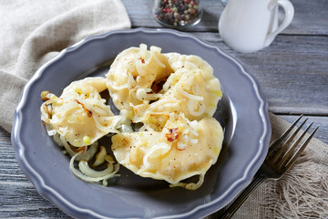 Traditional dumplings on a plate