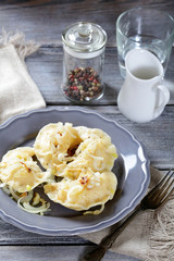 Pierogi with onions and potatoes
