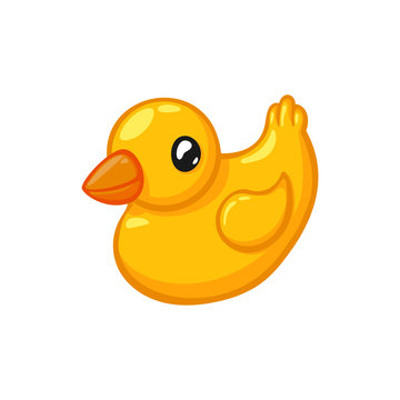 rubber duck on a white background, vector illustration, cartoon