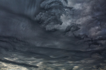 Scary dramatic clouds with an interesting pattern