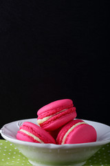 Macaroon in a white plate