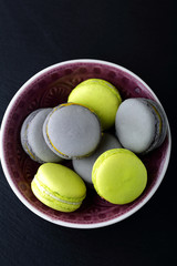Macaroon on slate background