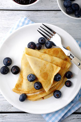 Delicious Pancakes with forest berries
