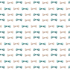 bow tie repeating pattern. Watercolor background with seamless i