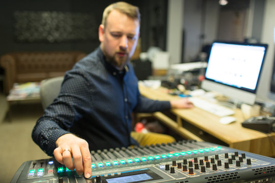 Soundman composing in studio