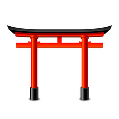 Japanese gate isolated on white vector