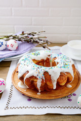 Easter cake on a napkin