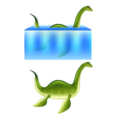 Fototapeta premium Nessie Loch Ness monster isolated vector