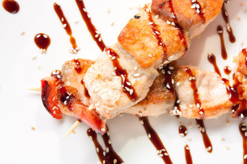 Japanese kebabs with salmon