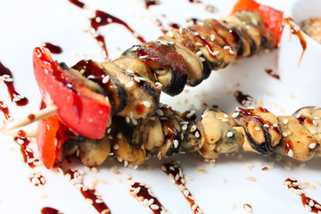 Japanese mussels kebabs
