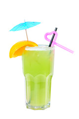 Tropical green cocktail (rom, liqueur, lemon fresh)