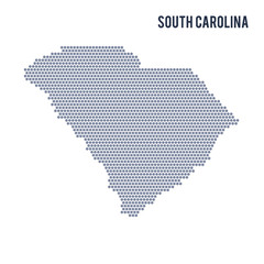 Fototapeta premium Vector hexagon map of State of South Carolina on a white background